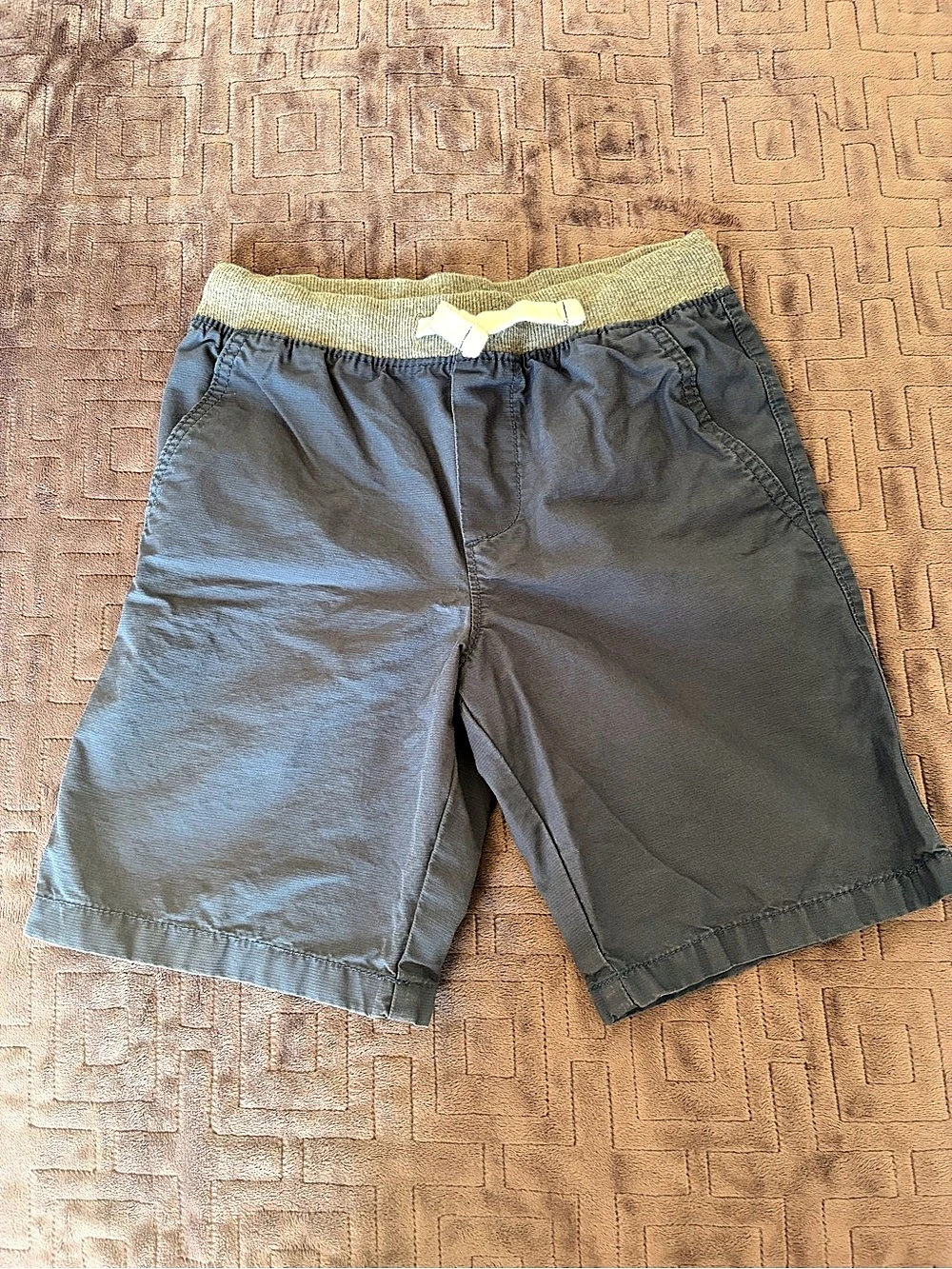 Carter’s Kid Boys Woven Shorts with Knit Waistband Gray Flat Front Shorts